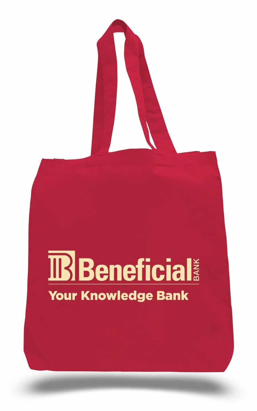 6-oz. Colored Canvas Tote Bag with Bottom Gusset