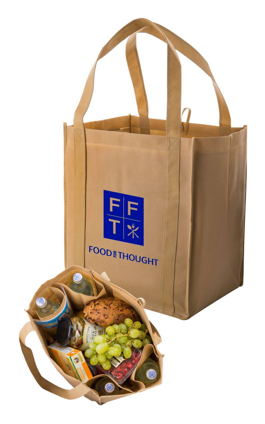 Market Tote with 4 Bottle Holders